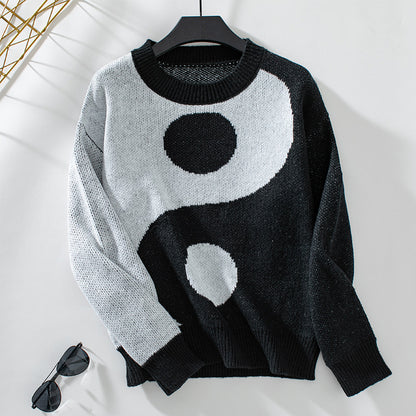 Pull femme à motif Yin-Yang modeste Chic und Stil
