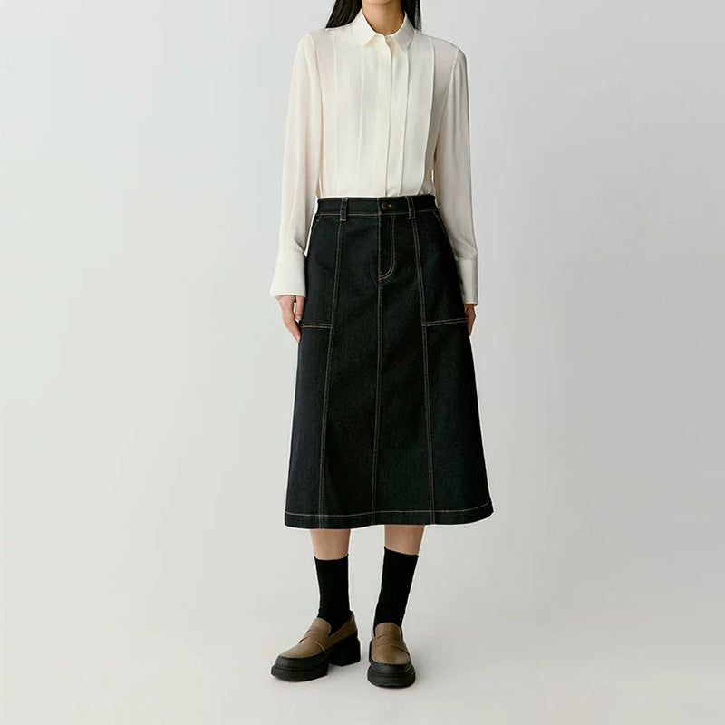 Blouse élégante plissée à boutons pour femmes Chic und Stil