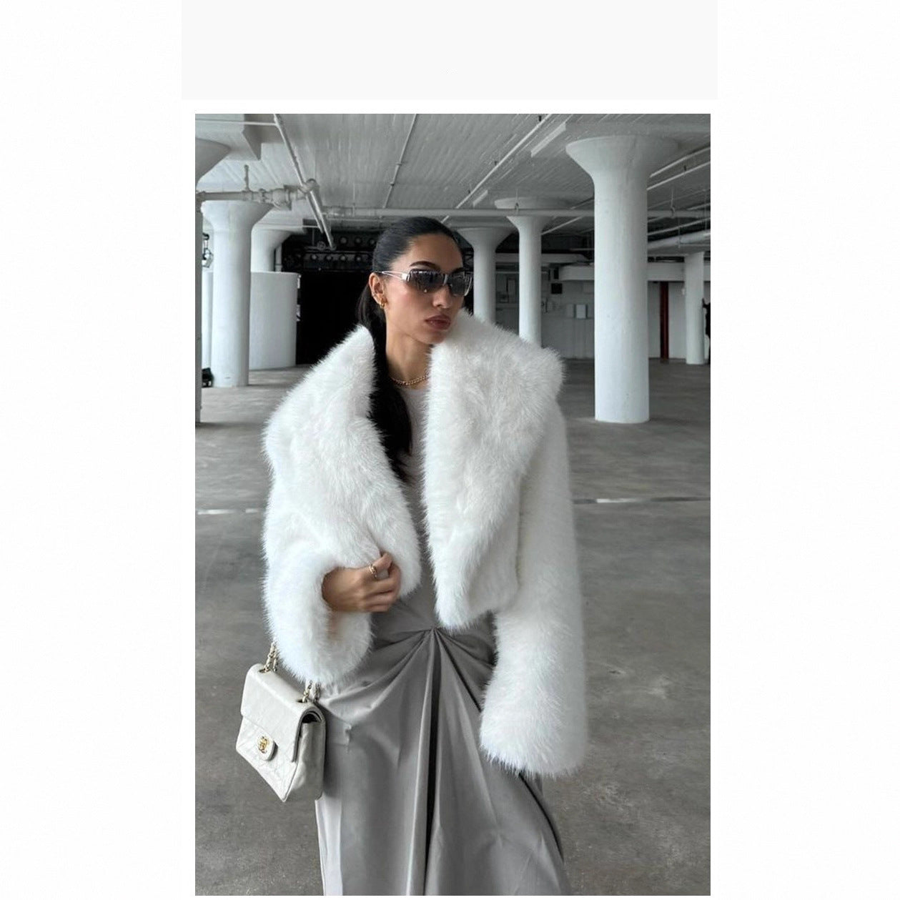 Ladies Premium Fake Fur Chic Bolero Style