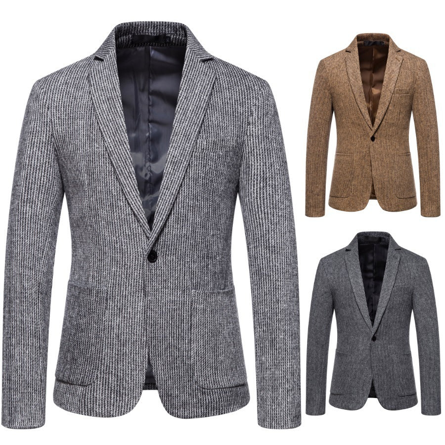 Blazer en maille élégant pour hommes avec design structuré et coupe slim Chic und Stil