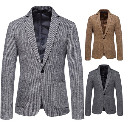 Blazer en maille élégant pour hommes avec design structuré et coupe slim Chic und Stil