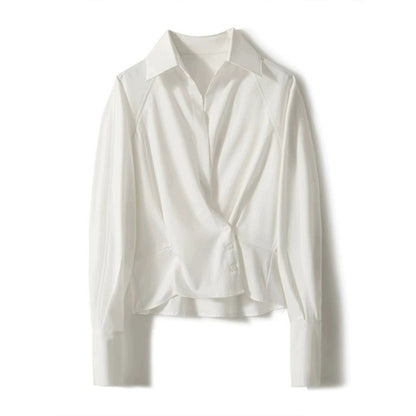 Chemisier Boutonné Drapé Stylé pour Femmes Chic und Stil
