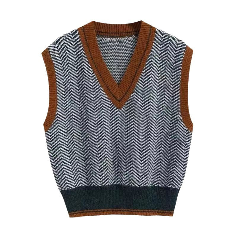 Dame Gilet en tricot à motifs zigzag Chic und Stil