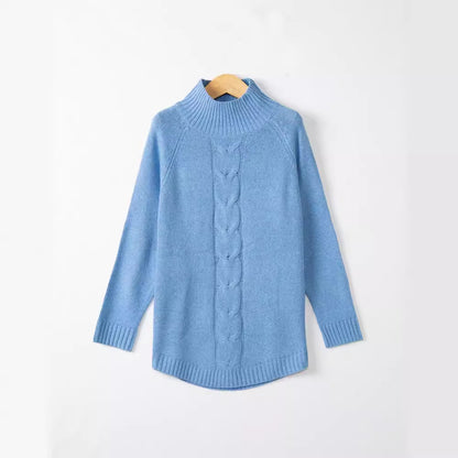 Pull en grosse maille pour femmes avec un col montant et des motifs en torsades Chic und Stil