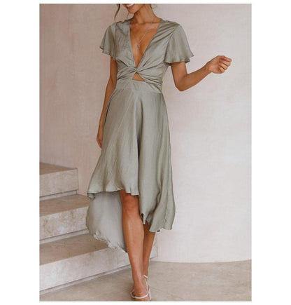 Robe midi à nouer pour dames Chic und Stil