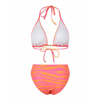 Women Elegant triangle bikini set and sheer cover-up Chic and Style