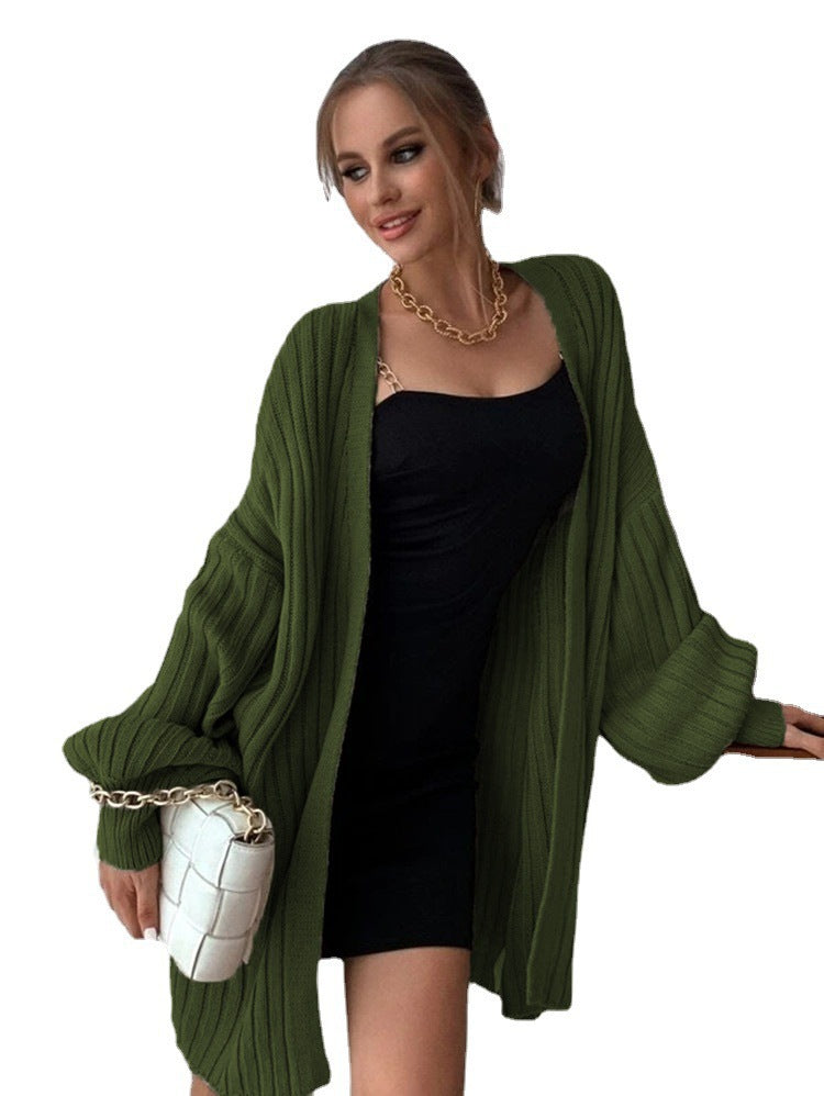 Dames gros mailles cardigan avec coupe ample et détails modernes Chic und Stil