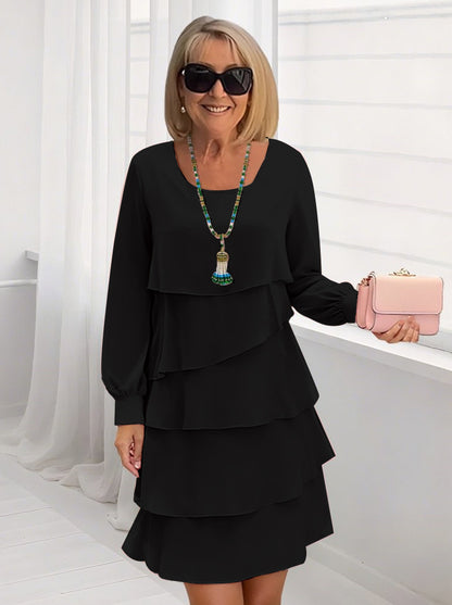 Robe tendance pour femmes avec couches et manches longues Chic und Stil