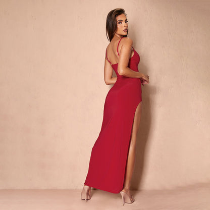 Robe maxi élégante pour femmes avec garniture en dentelle Chic und Stil