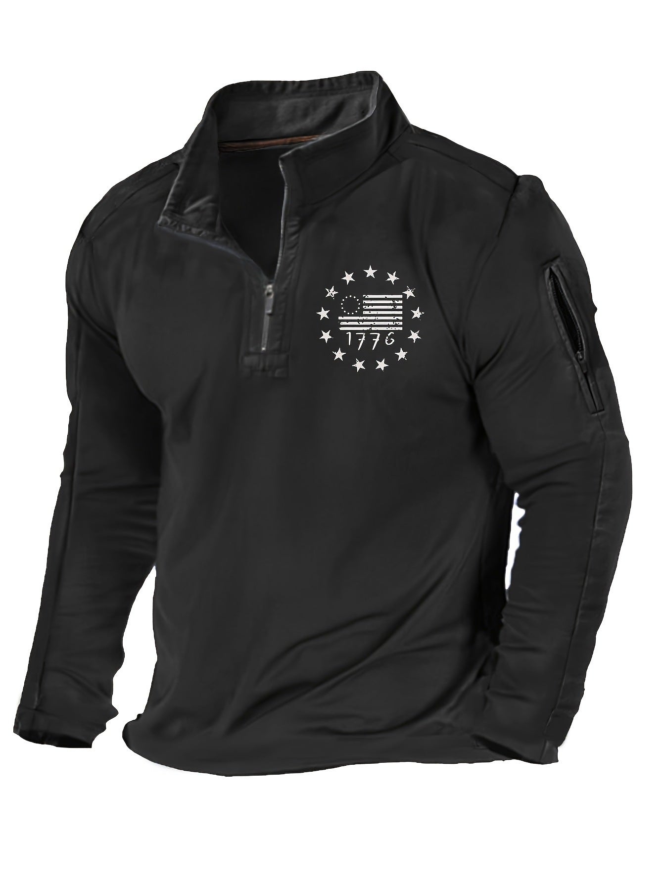 Casual pullover for men with high collar and functional zipper Chic and Style