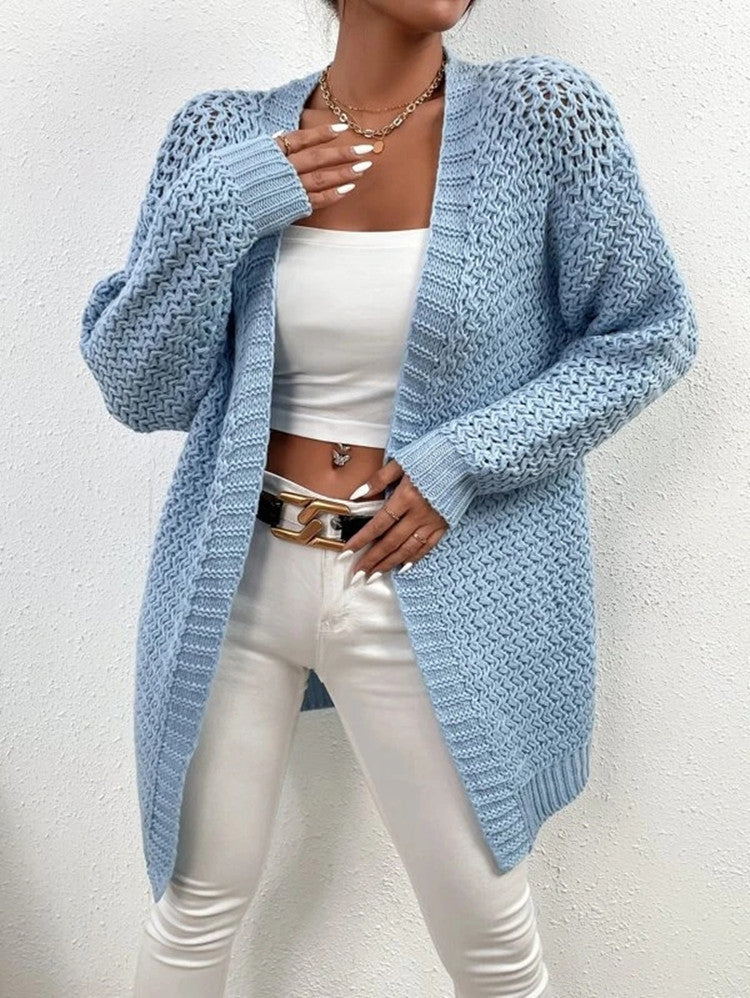 Cardigan pour femmes avec un motif de trous aéré et un design décontracté Chic und Stil