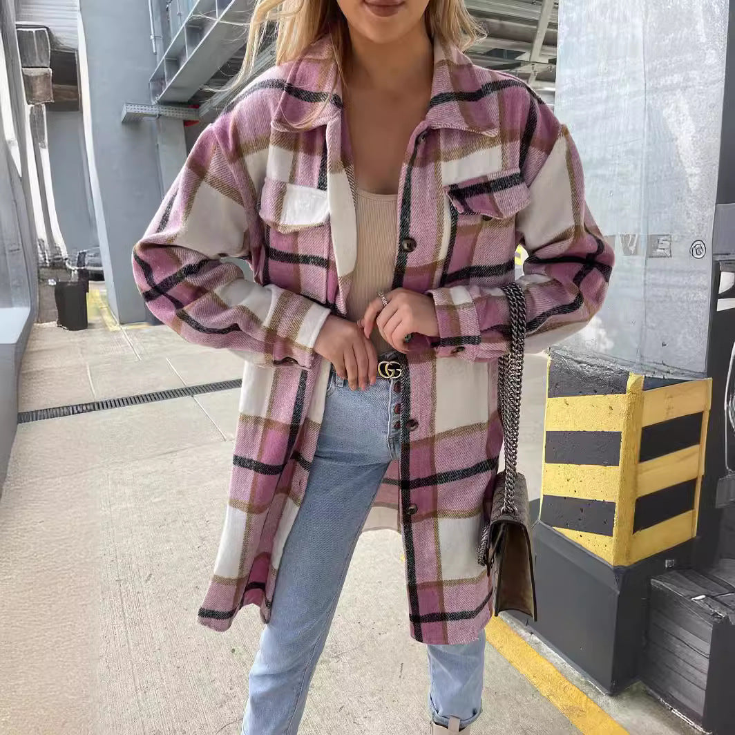 Chemise en flanelle pour femmes avec motif à carreaux et poche poitrine Chic und Stil