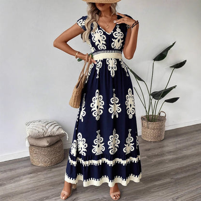 Femmes Robe Maxi Imprimé Bohémien Chic und Stil