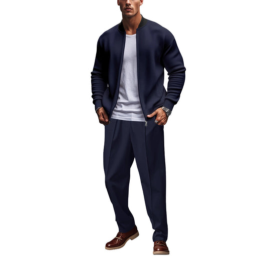 Veste à capuche sportive pour hommes avec fermeture éclair et pantalon d'entraînement assorti Chic und Stil