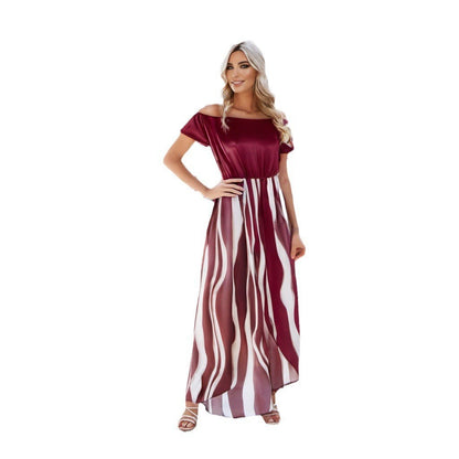 Robe maxi femme avec un élégant décolleté off-shoulder et un design fluide Chic und Stil