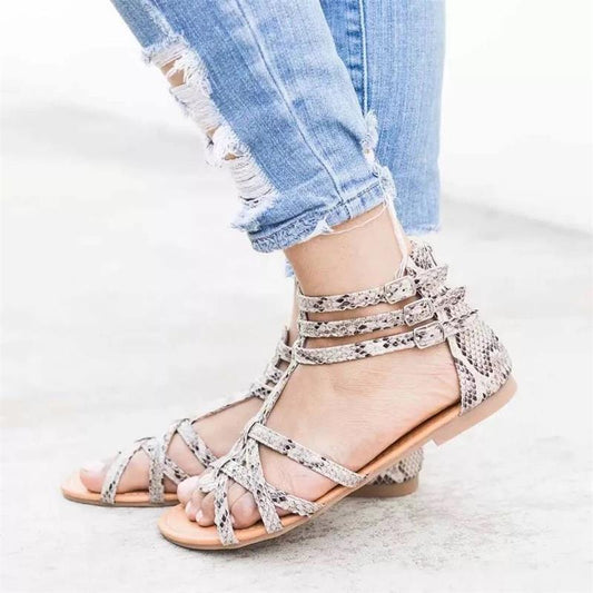 Sandales à brides pour femmes avec motif graphique et bride de cheville ajustable Chic und Stil