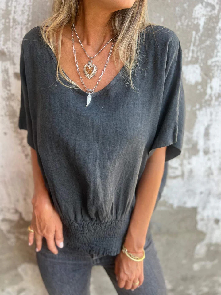 Chemisier décontracté pour femmes en taille oversize avec taille élastique Chic und Stil