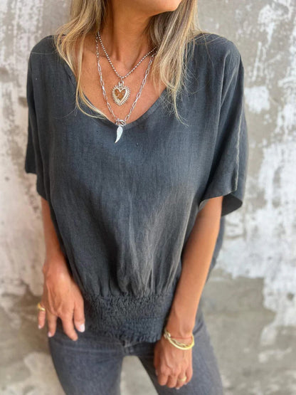 Chemisier décontracté pour femmes en taille oversize avec taille élastique Chic und Stil
