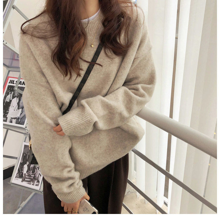 Dames Pull oversized épais avec col haut et tricot côtelé Chic und Stil