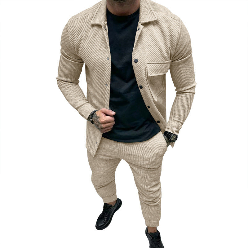 Costume de loisirs tendance pour hommes avec design texturé Chic und Stil