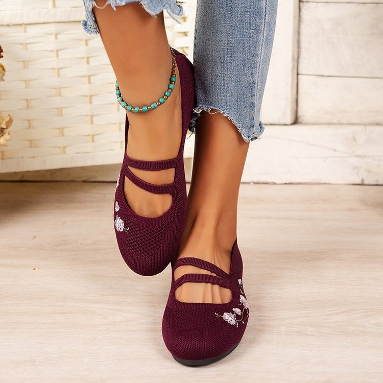 Ballerines confortables pour dames avec broderie florale Chic und Stil