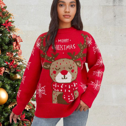 Festive sweater for women with reindeer pattern Chic and Style