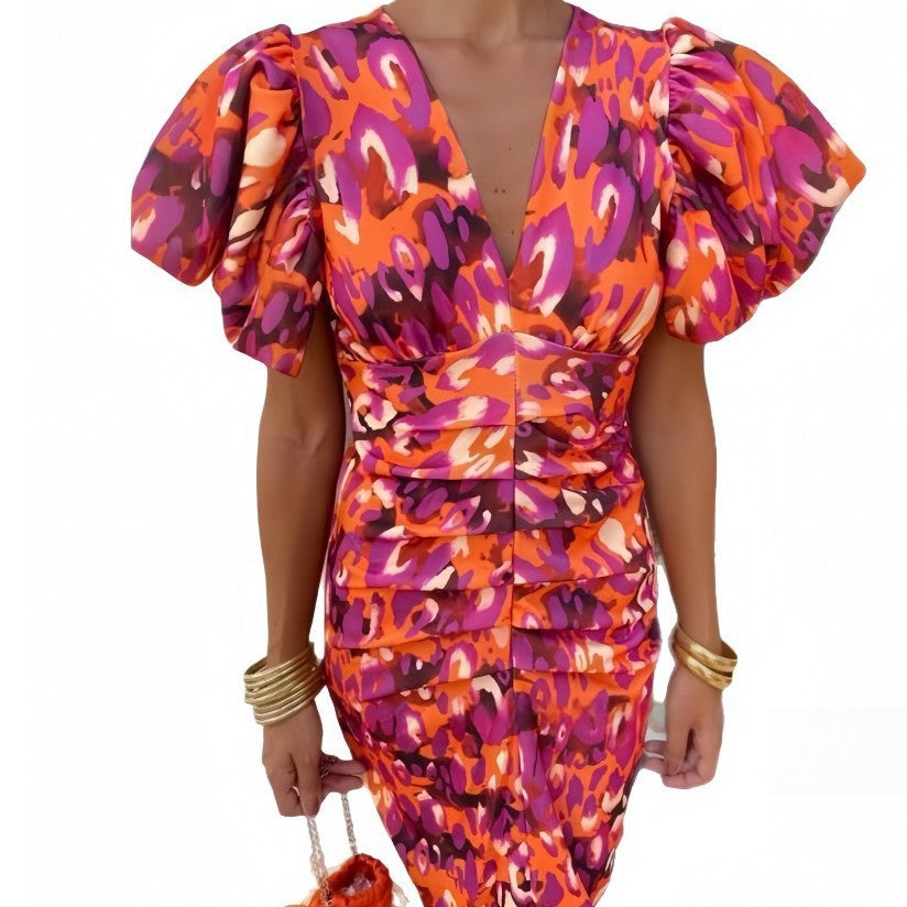Robe de soirée pour dames avec des manches ballon volumineuses Chic und Stil