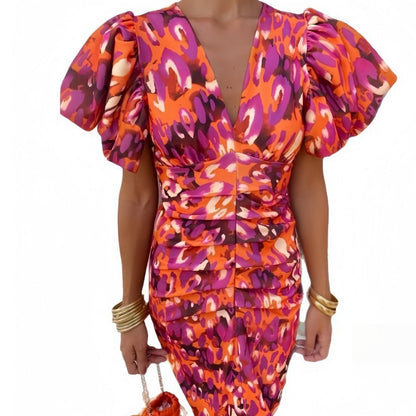 Robe de soirée pour dames avec des manches ballon volumineuses Chic und Stil