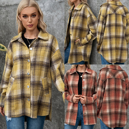 Chemise à carreaux pour femmes à coupe courte Chic und Stil