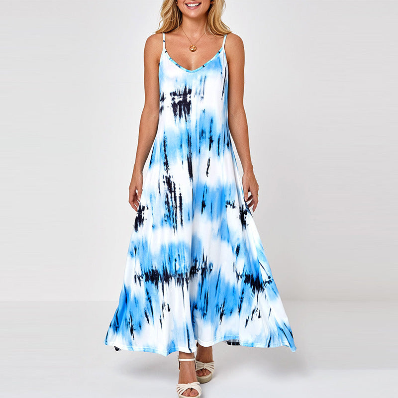 Dames Batik Maxi Robe Chic und Stil