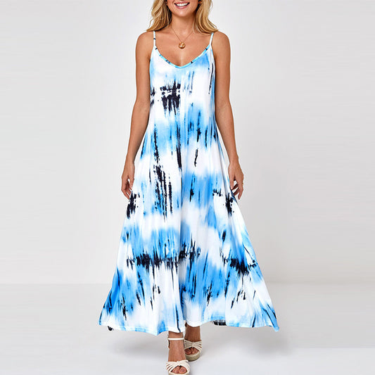 Dames Batik Maxi Robe Chic und Stil