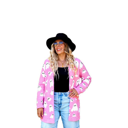 Dames Fantôme Motif Gilet à manches longues Chic und Stil