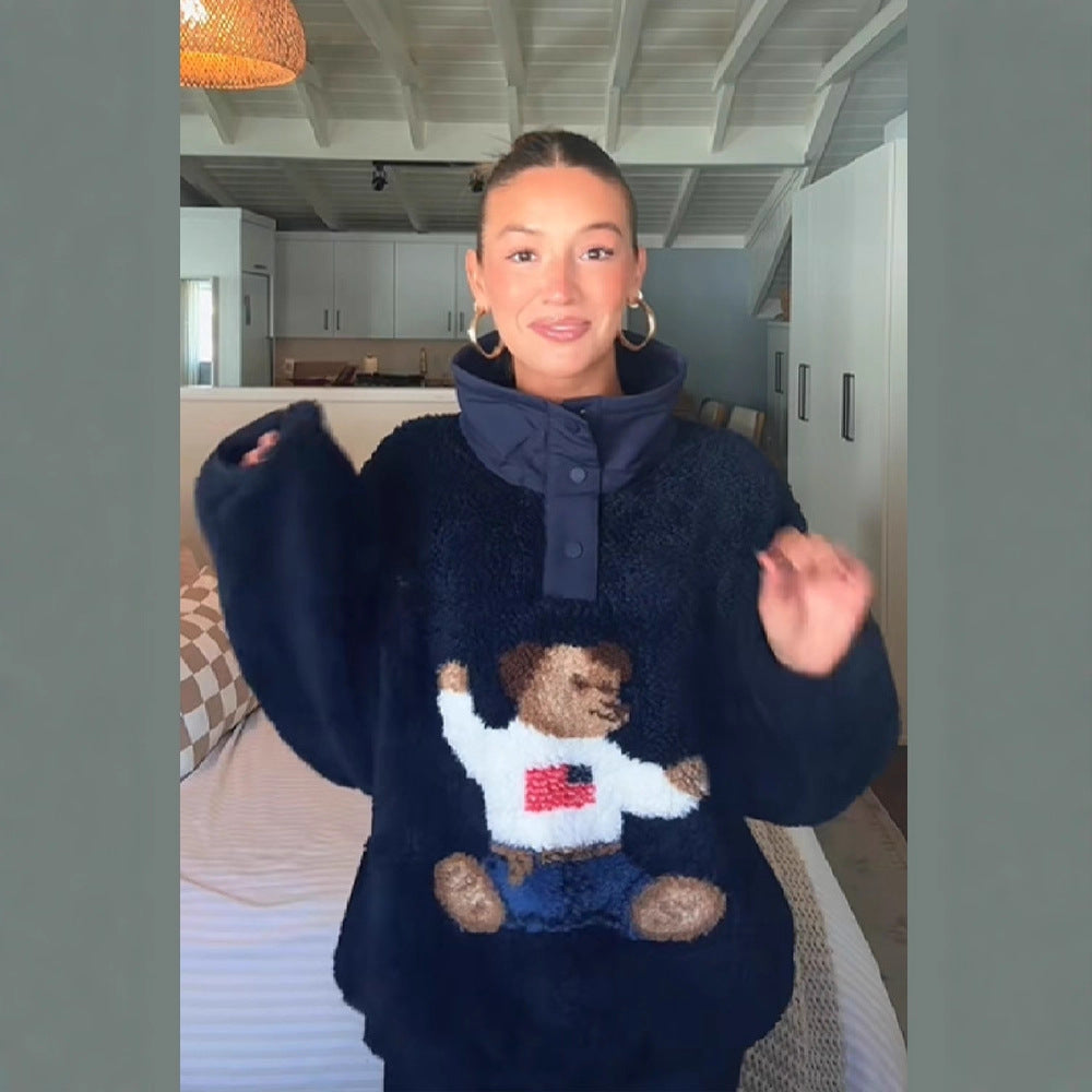 Pull moelleux pour femmes avec motif animal unique Chic & Stil