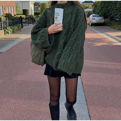 Dames Grand pull en tricot à motif torsadé Chic und Stil