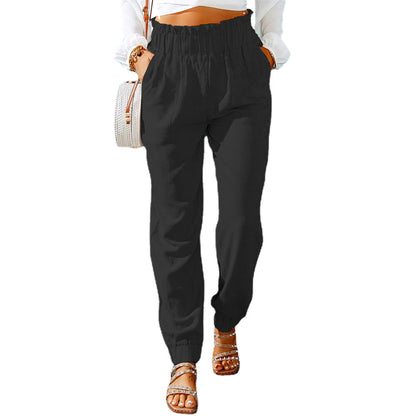 Casual women's pants with elastic waist and practical pockets Chic and Style