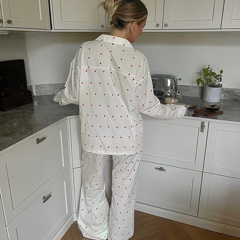 Comfortable night pants for ladies with hearts Chic and Style