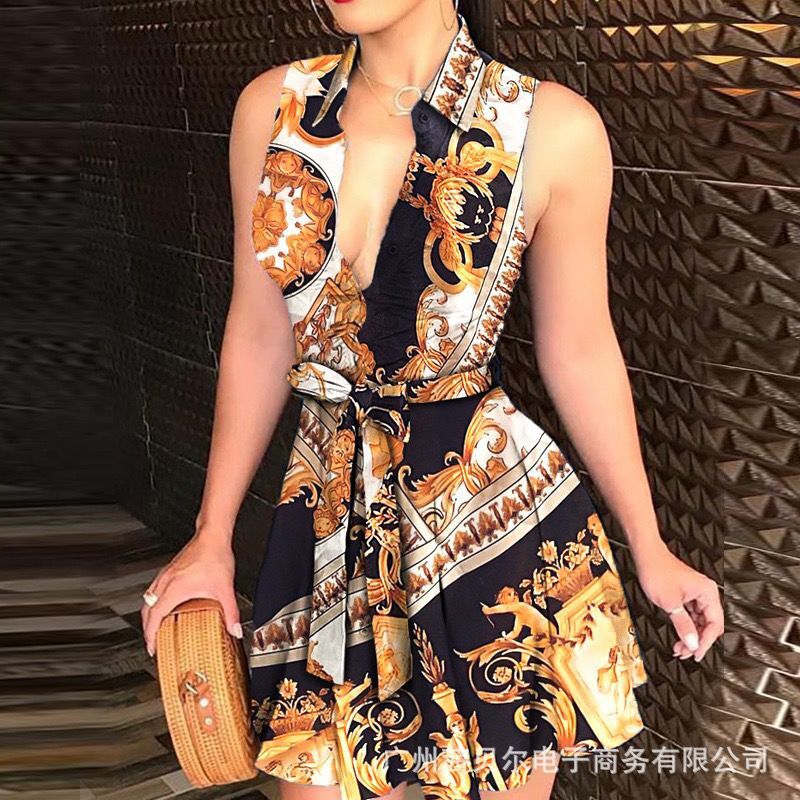 Dames Robe chemise mini stylée Chic und Stil