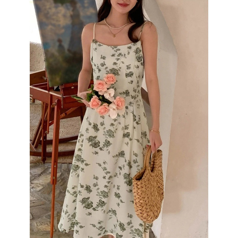 Robe midi A-ligne à fleurs pour femmes Chic und Stil