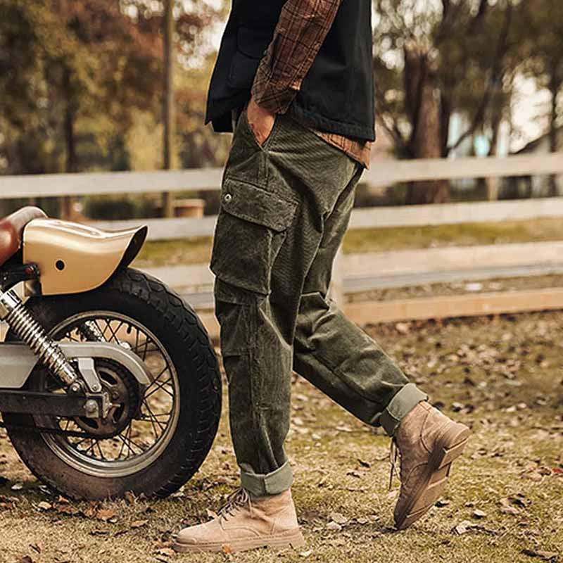 Casual corduroy cargo pants for men Comfortable Chic and Style