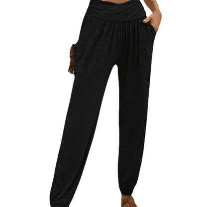 Ladies Comfortable Harem Pants with Elastic Waistband and Side Pockets Chic and Style