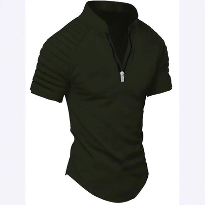 T-shirt de sport à manches courtes pour hommes avec fermeture éclair structurée Chic und Stil