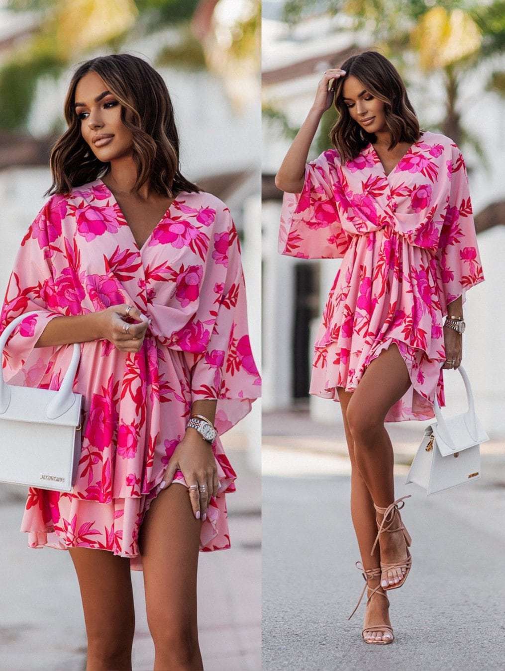 Robe Mini Floral à Couches Chic und Stil