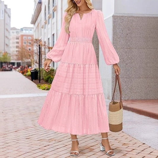 Robe maxi pour femmes avec des manches volumineuses et un ourlet flottant Chic und Stil
