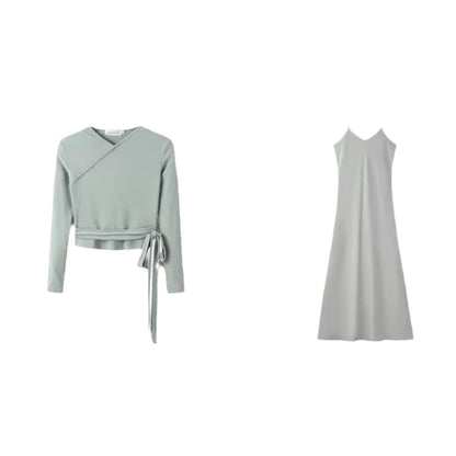 Ensemble haut enroulé et maxi robe pour femmes Chic und Stil