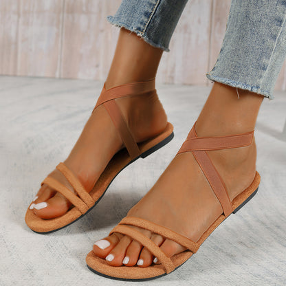 Ladies Chic Stylish Flat Strappy Sandals