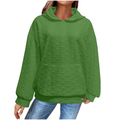 Pull à capuche pour femmes avec motif de cœur texturé Chic und Stil