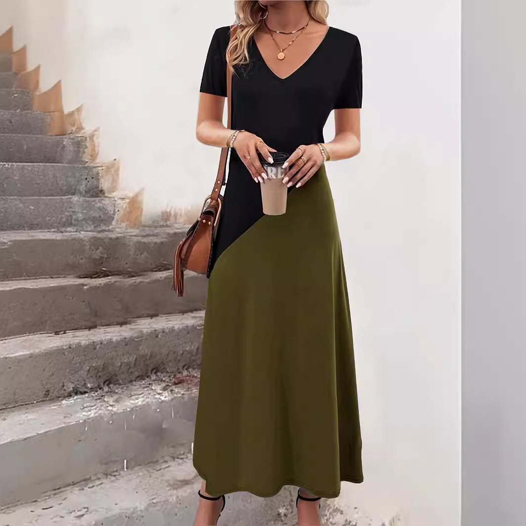 Robe Maxi Colour-Block Femme Chic und Stil