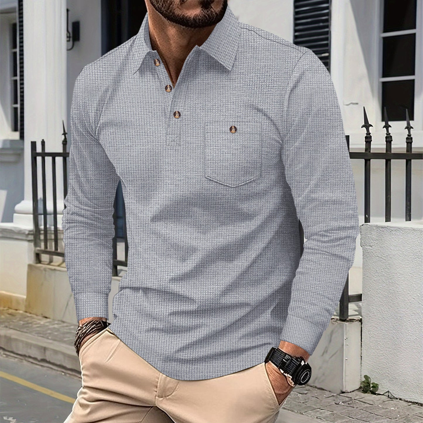 Men's Long Sleeve Polo Chic and Style
