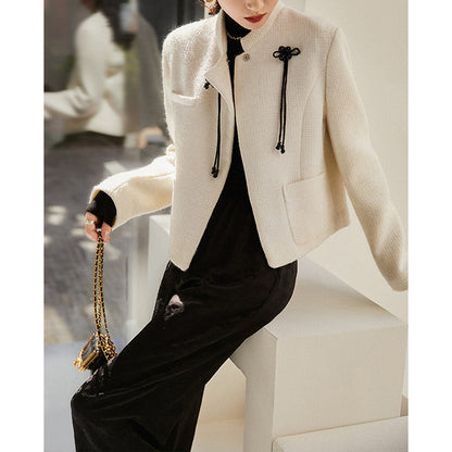 Veste pour femme à col mandarin texturé Chic und Stil