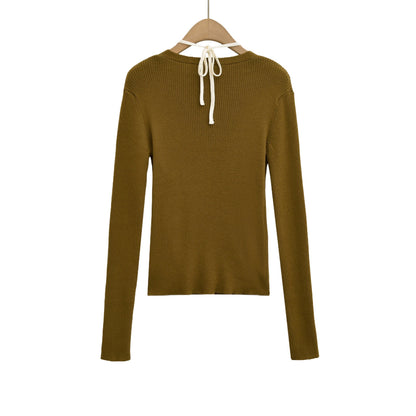 Dames élégant cardigan en tricot avec décolleté en V profond et doublure contrastante Chic und Stil